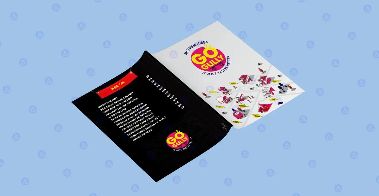Go Gully Restaurant Menu Add On Page Brochure Design Go Gully Restaurant Menu Add On Page Brochure Design