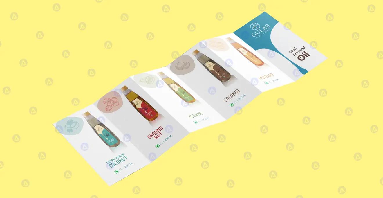 gulab goodness oils products page brochure design gulab goodness oils products page brochure design