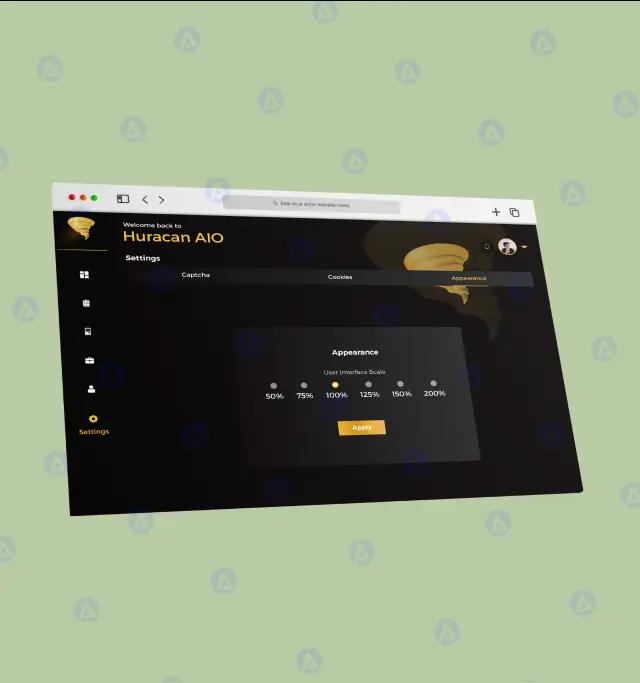 huracan admin web app settings page design huracan admin web app settings page design