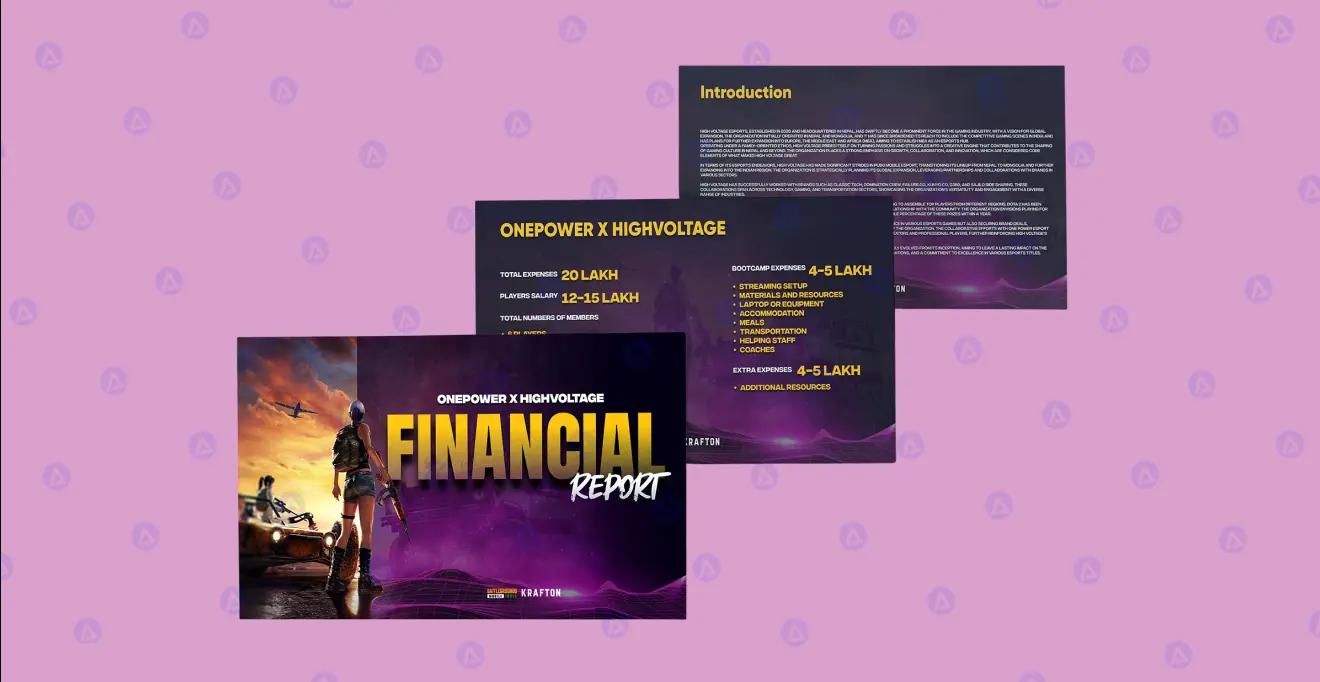 onepower game financial report introduction page design onepower game financial report introduction page design