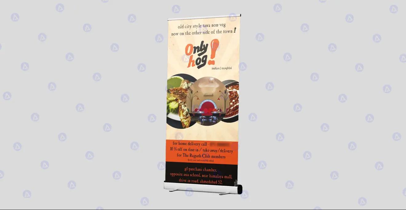 only hog restaurant roll up banner design only hog restaurant roll up banner design