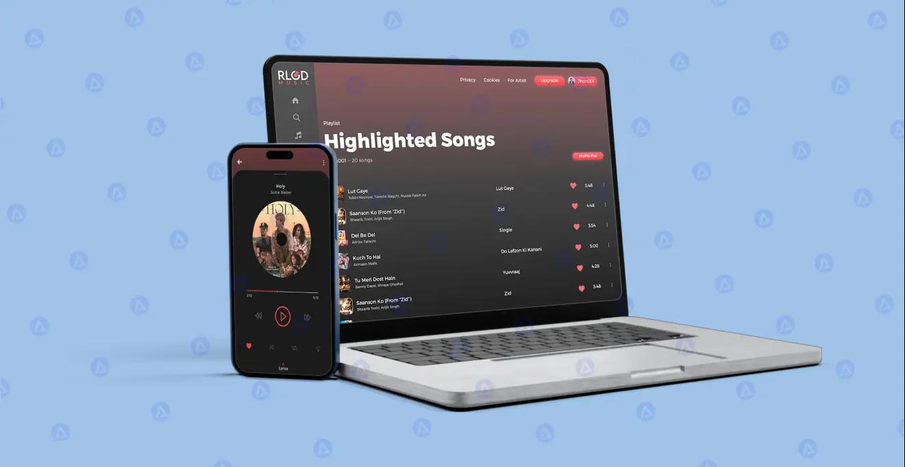 rlgd music app web highlighted songs page design rlgd music app web highlighted songs page design