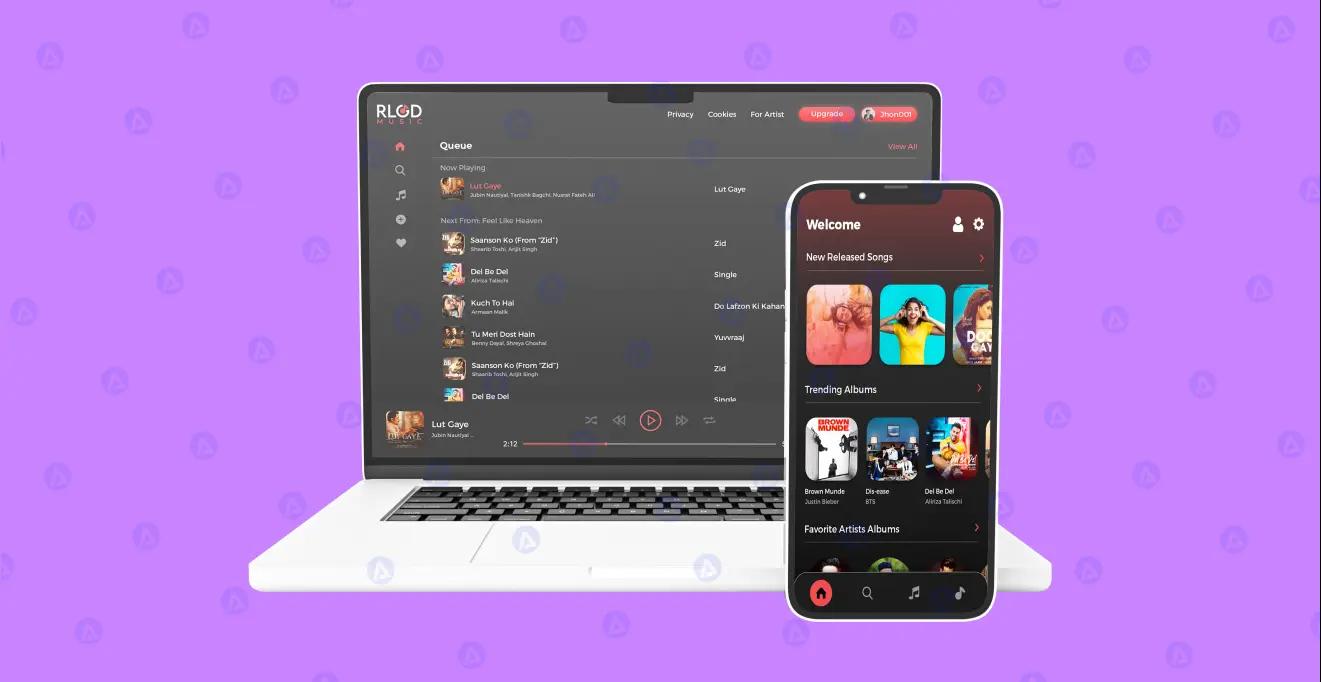 rlgd music listening app web homepage design rlgd music listening app web homepage design