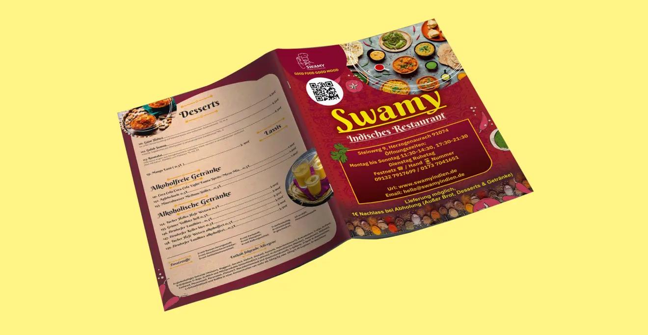 Swamy Restaurant Brochure Cover Page Design Swamy Restaurant Brochure Cover Page Design