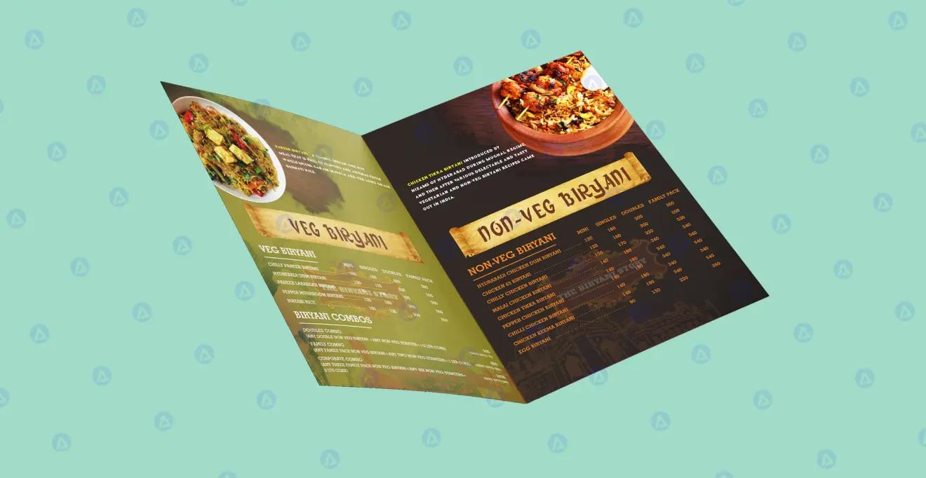 The Biryani Story Restaurant Menu Page 1 Design The Biryani Story Restaurant Menu Page 1 Design