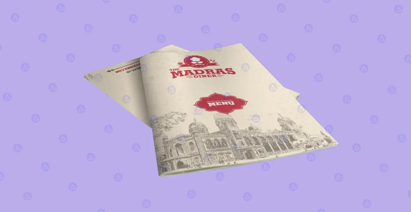 the madras diner restaurant menu book design the madras diner restaurant menu book design