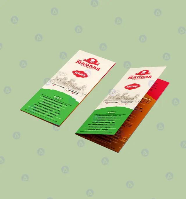 the madras diner restaurant menu front page design the madras diner restaurant menu front page design