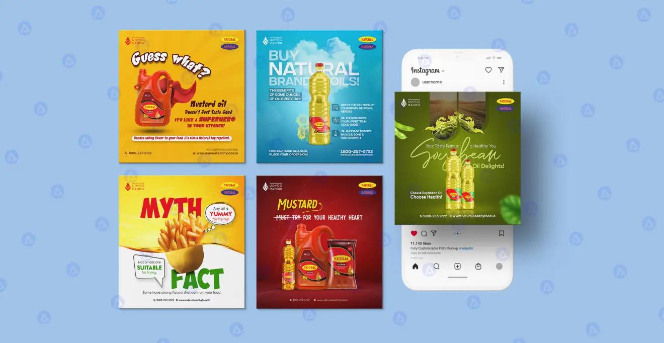 Udyog Mandir Natural Oils Social Media Post Page Design Udyog Mandir Natural Oils Social Media Post Page Design