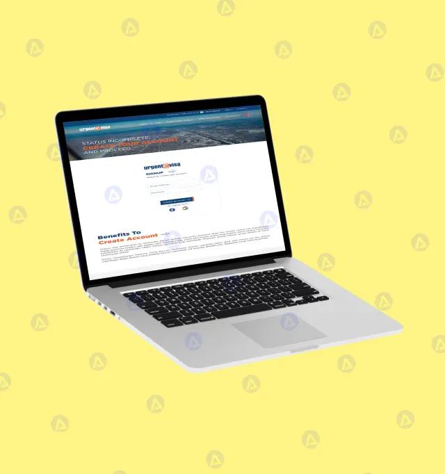 urgent evisa website sign up page design urgent evisa website sign up page design