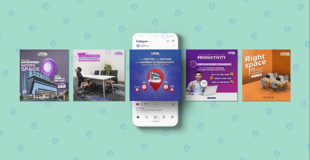 ursa workspaces social media post image design ursa workspaces social media post image design