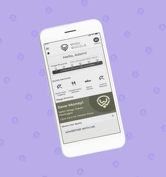 wags wheels app ui ux design home screen wags wheels app ui ux design home screen