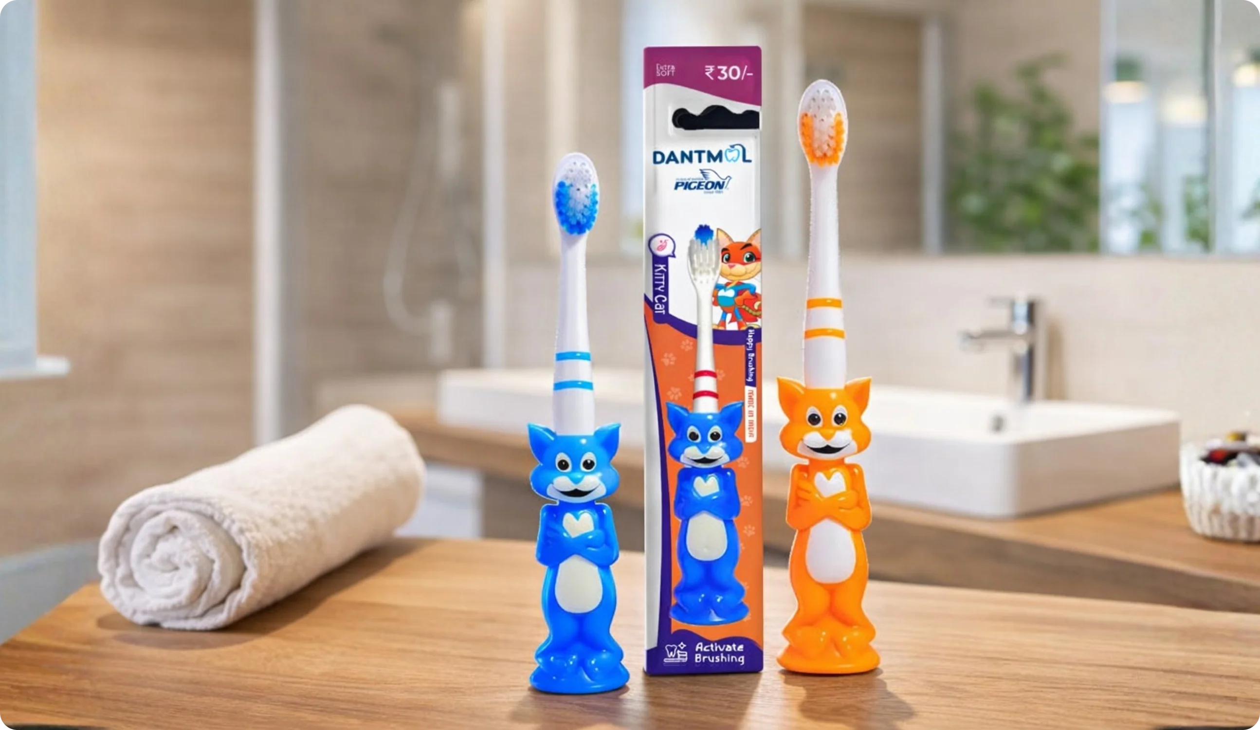 Dantmol three toothbrush products showcase