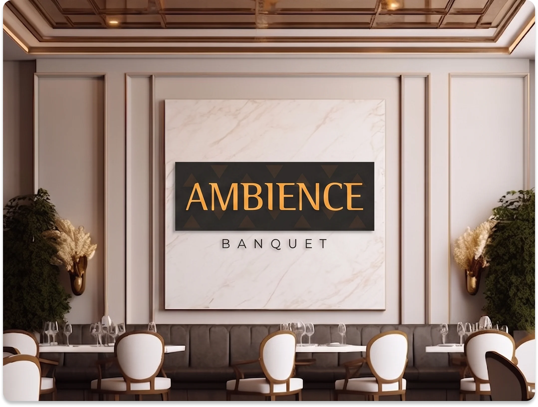 The Iscon Club Ambience Banquet interior branding display