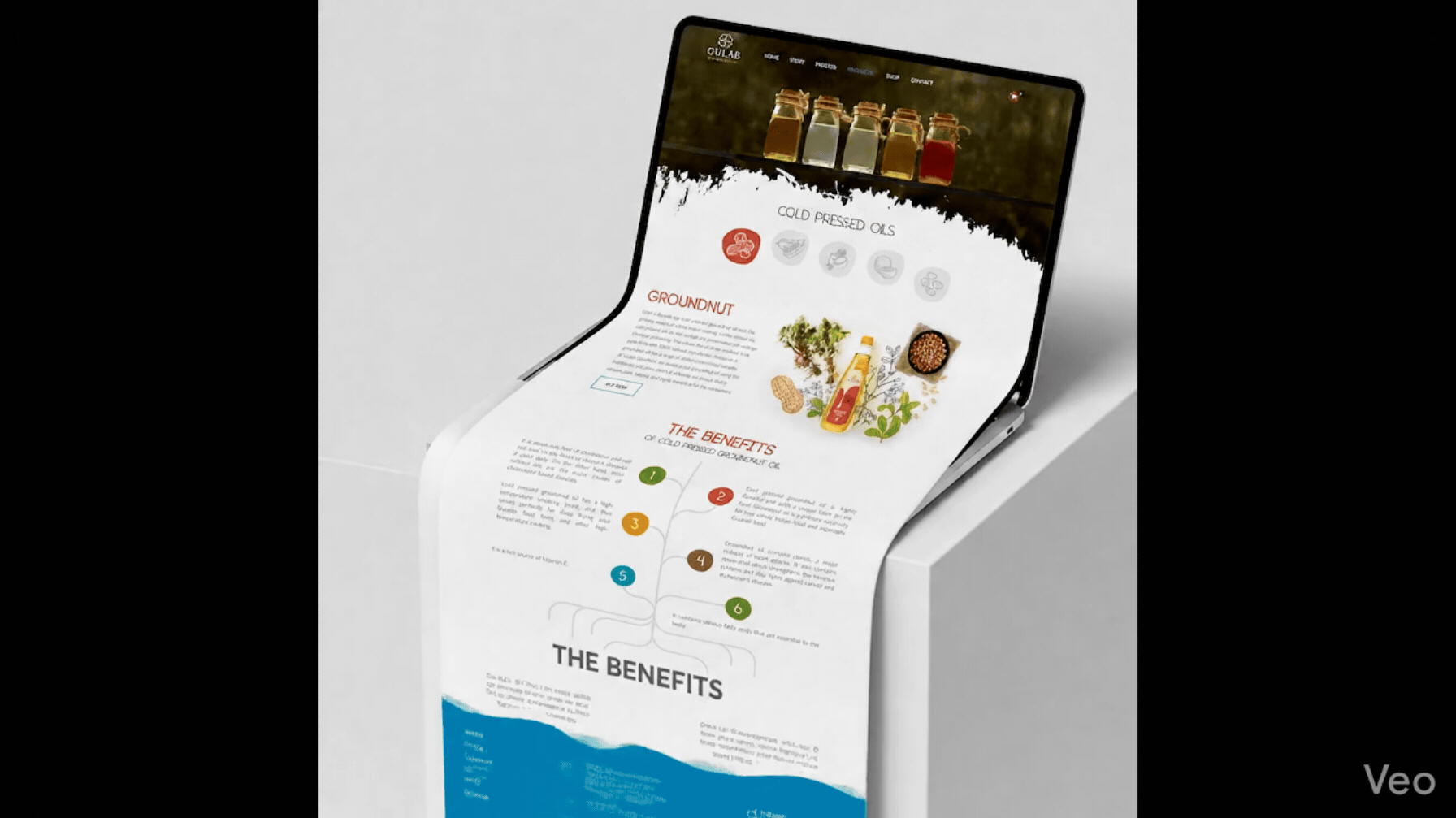 Gulab Oil animated brochure showcasing product lineup