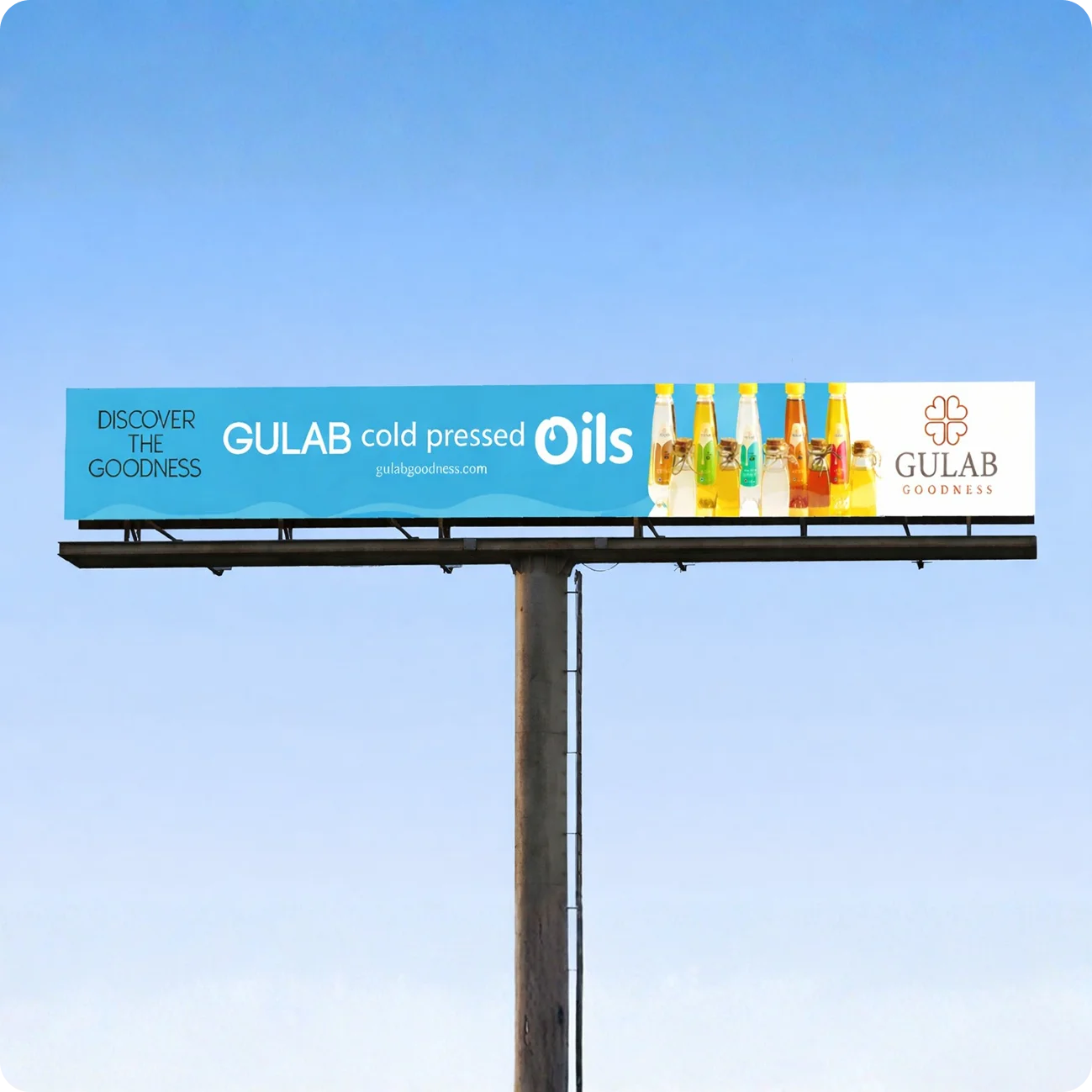 Gulab Oil cold pressed oils billboard advertisement