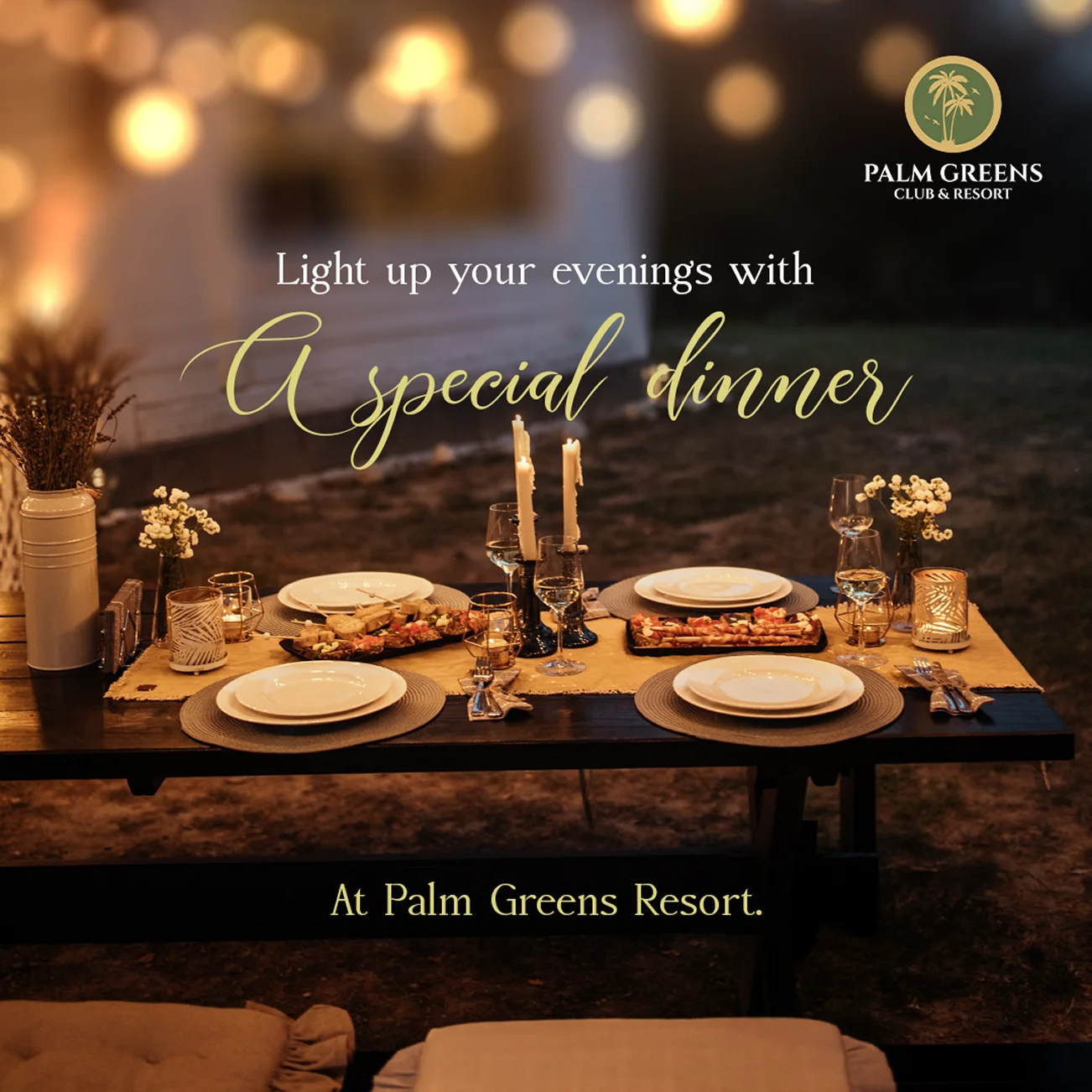 Palm Greens special dinner social post design