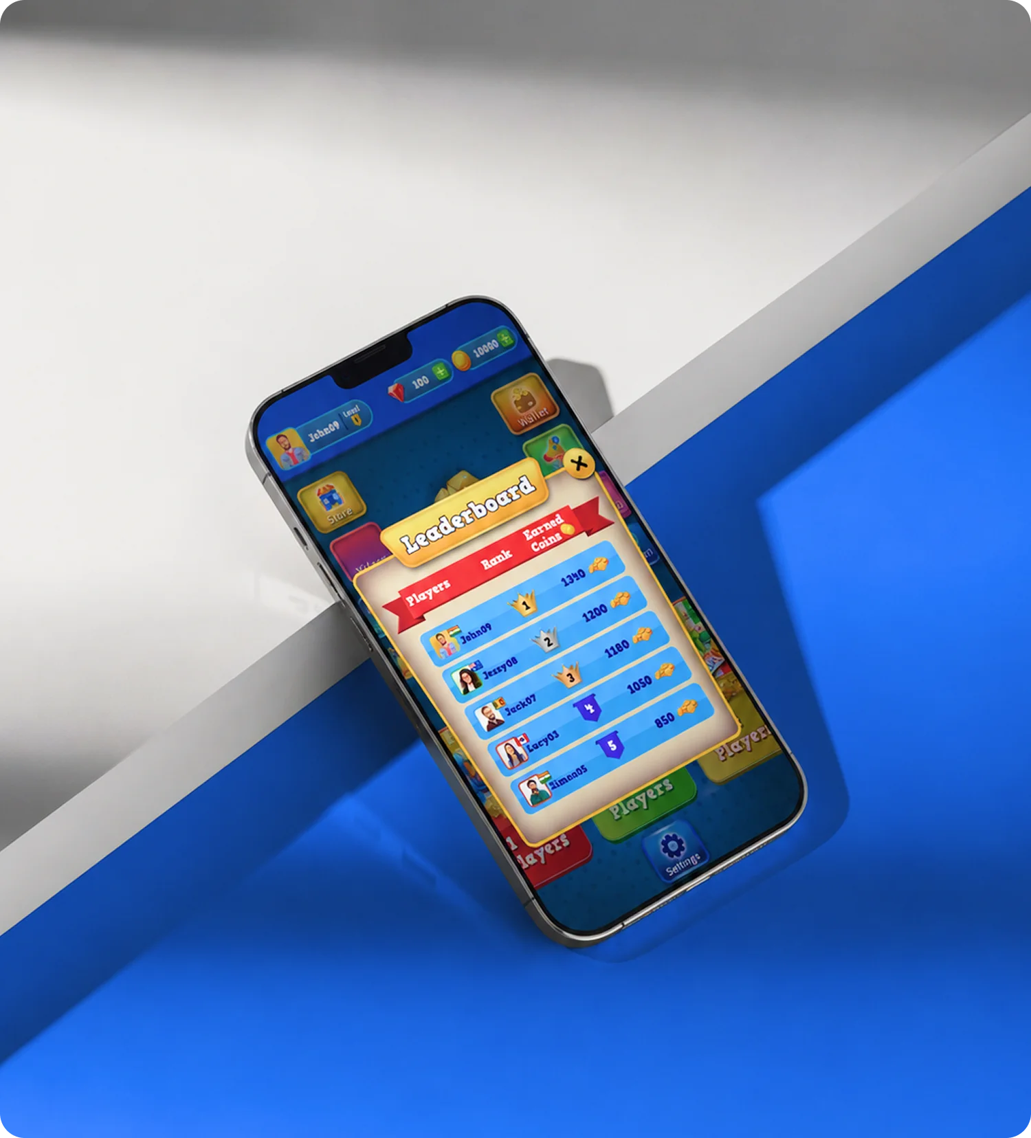 Ludo mobile game board gameplay mockup
