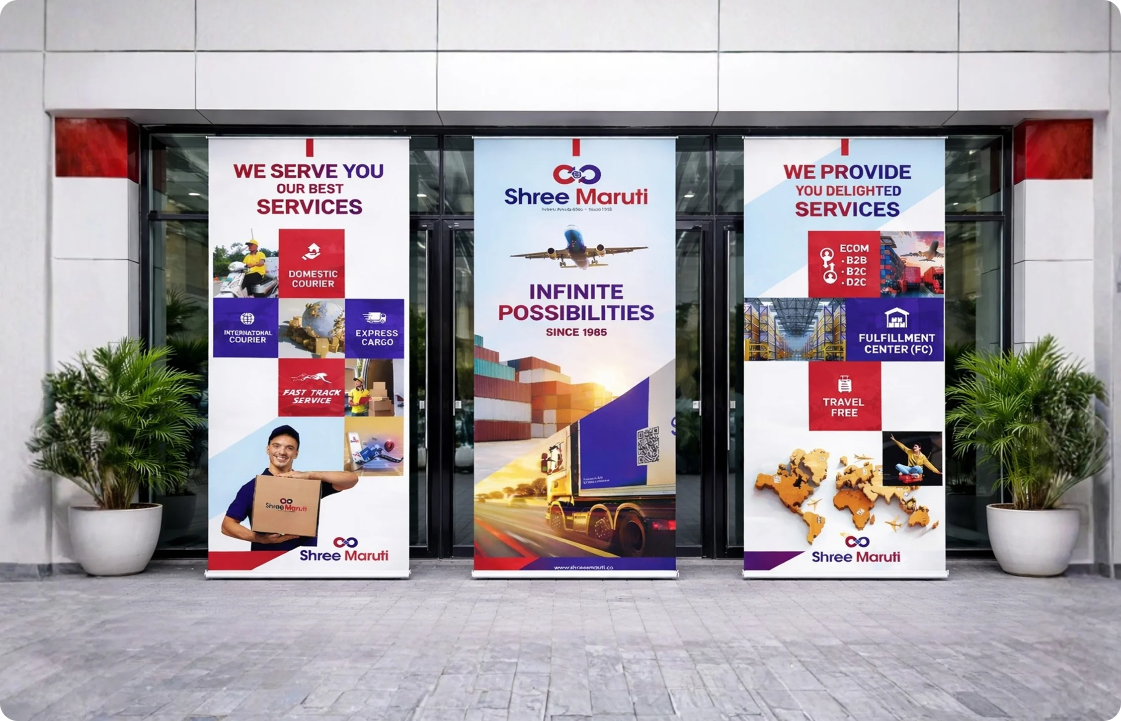 Shree Maruti storefront banners and wall posters