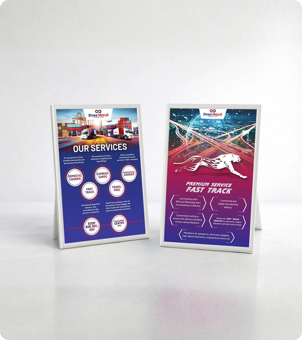 Shree Maruti service standees and brochure design