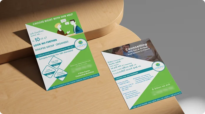 Synopsis brochure visual summary and closing spread