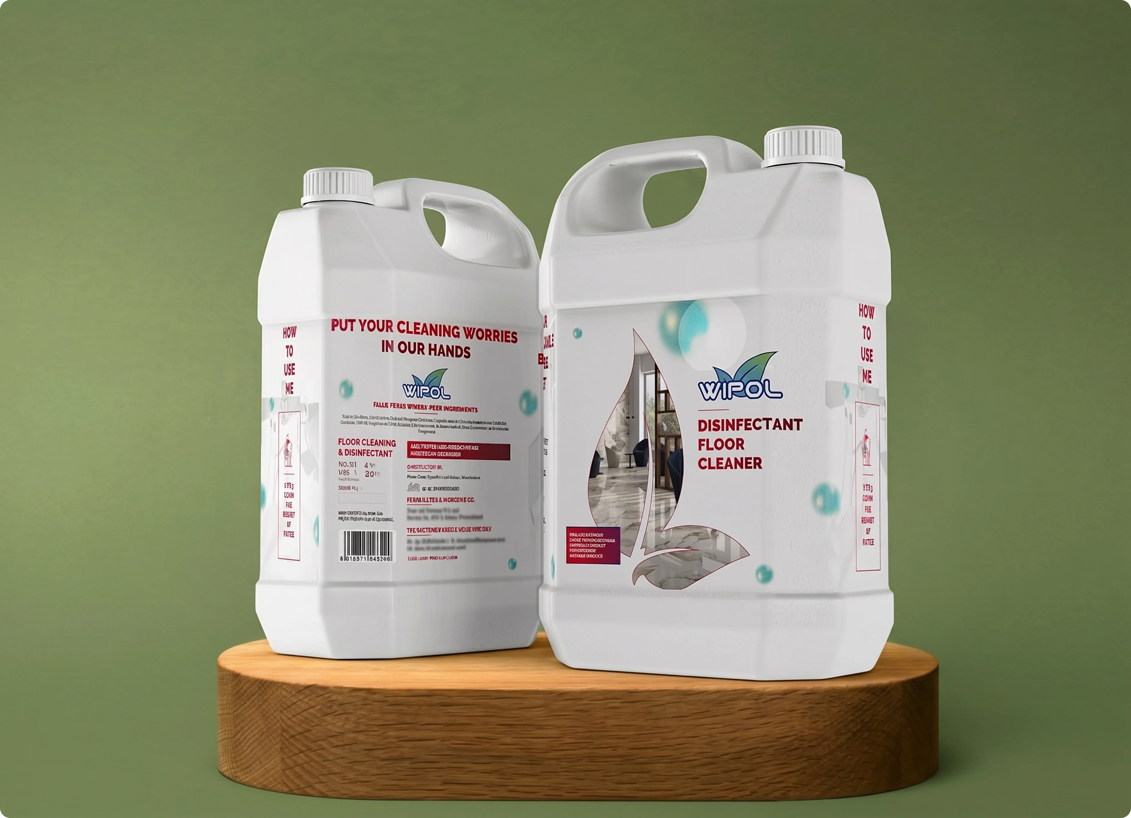 Wipol large white canisters mockup