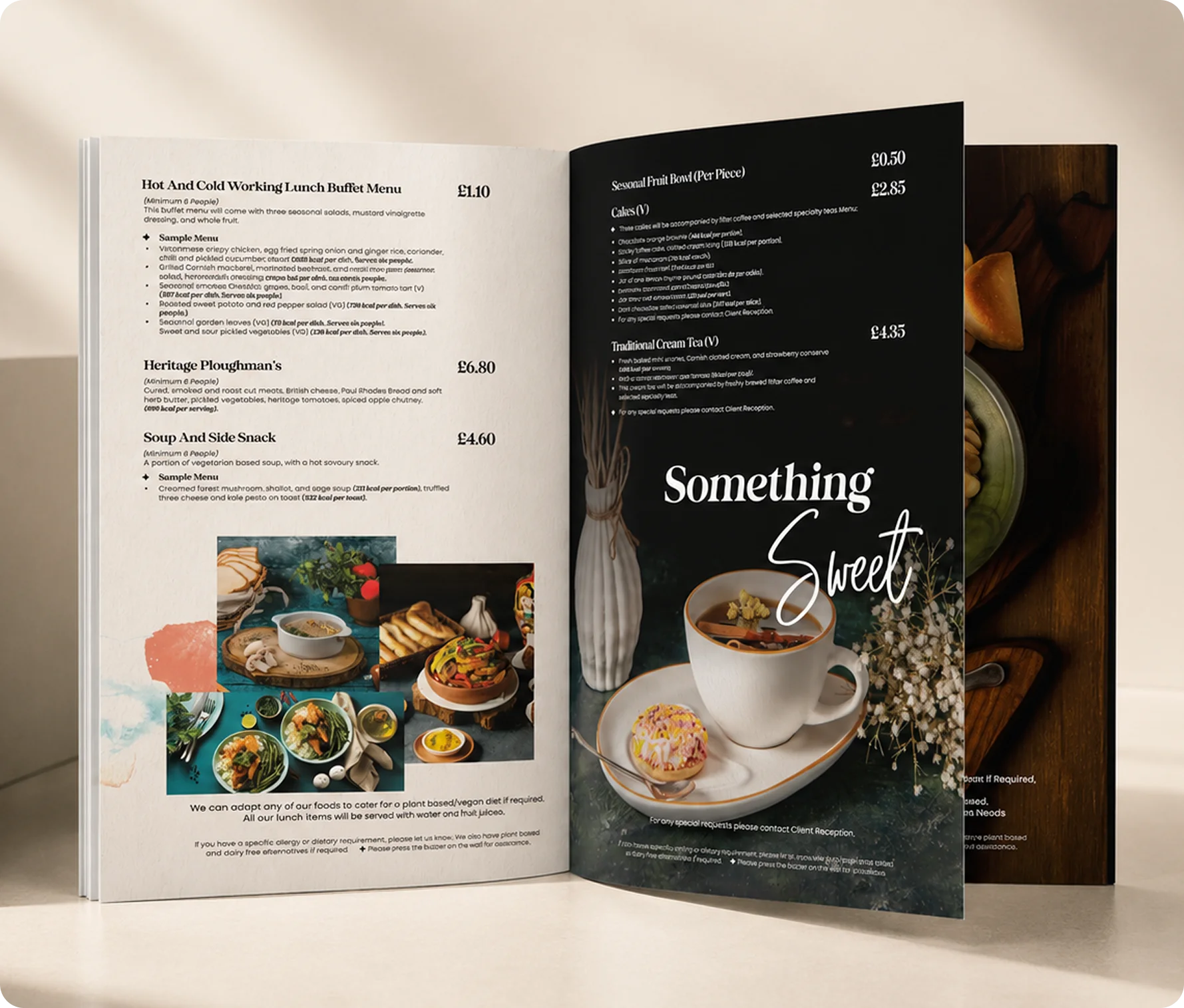 Baxter Story something sweet dessert menu design