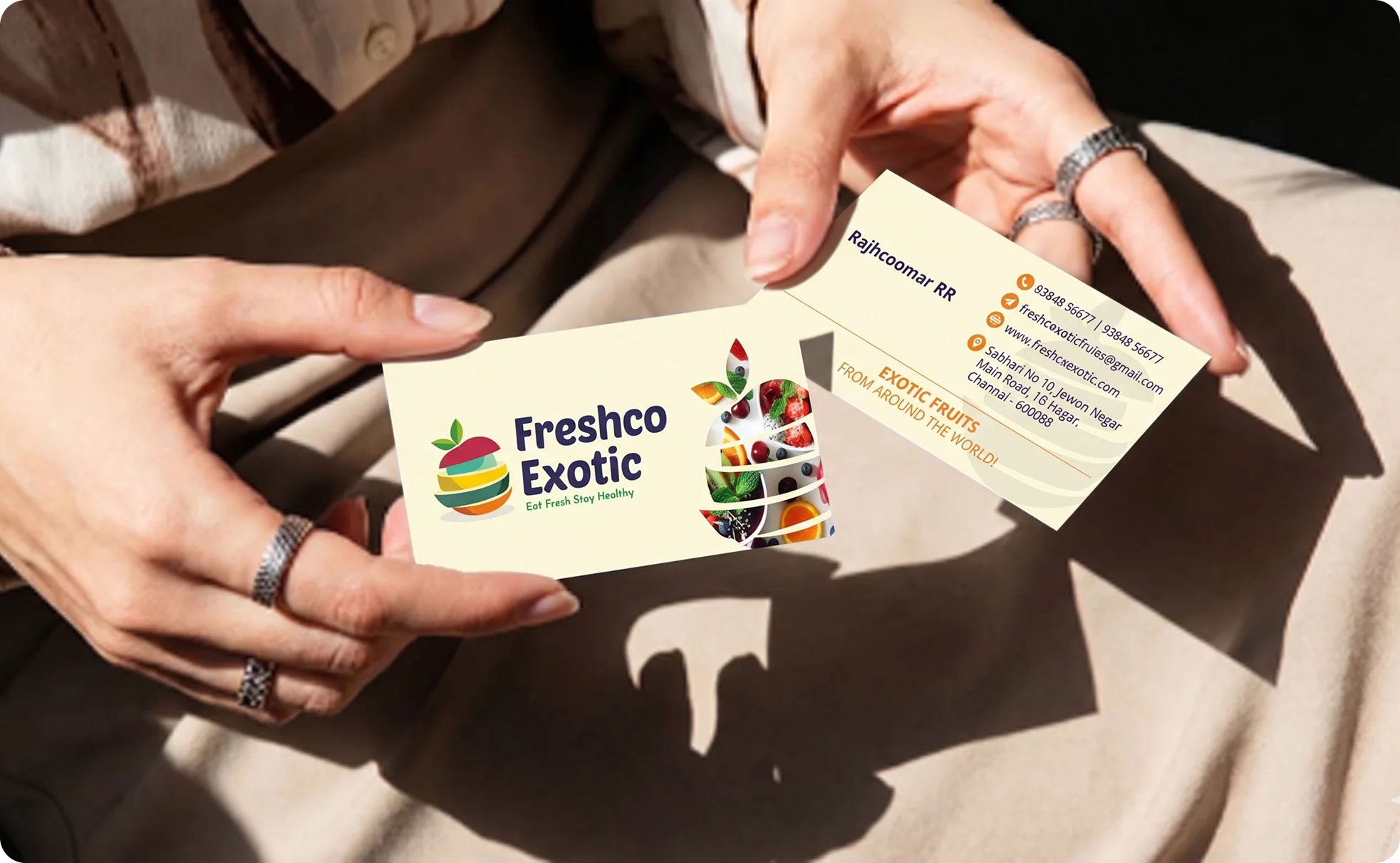 Freshco Exotic yellow product brochure and menu design