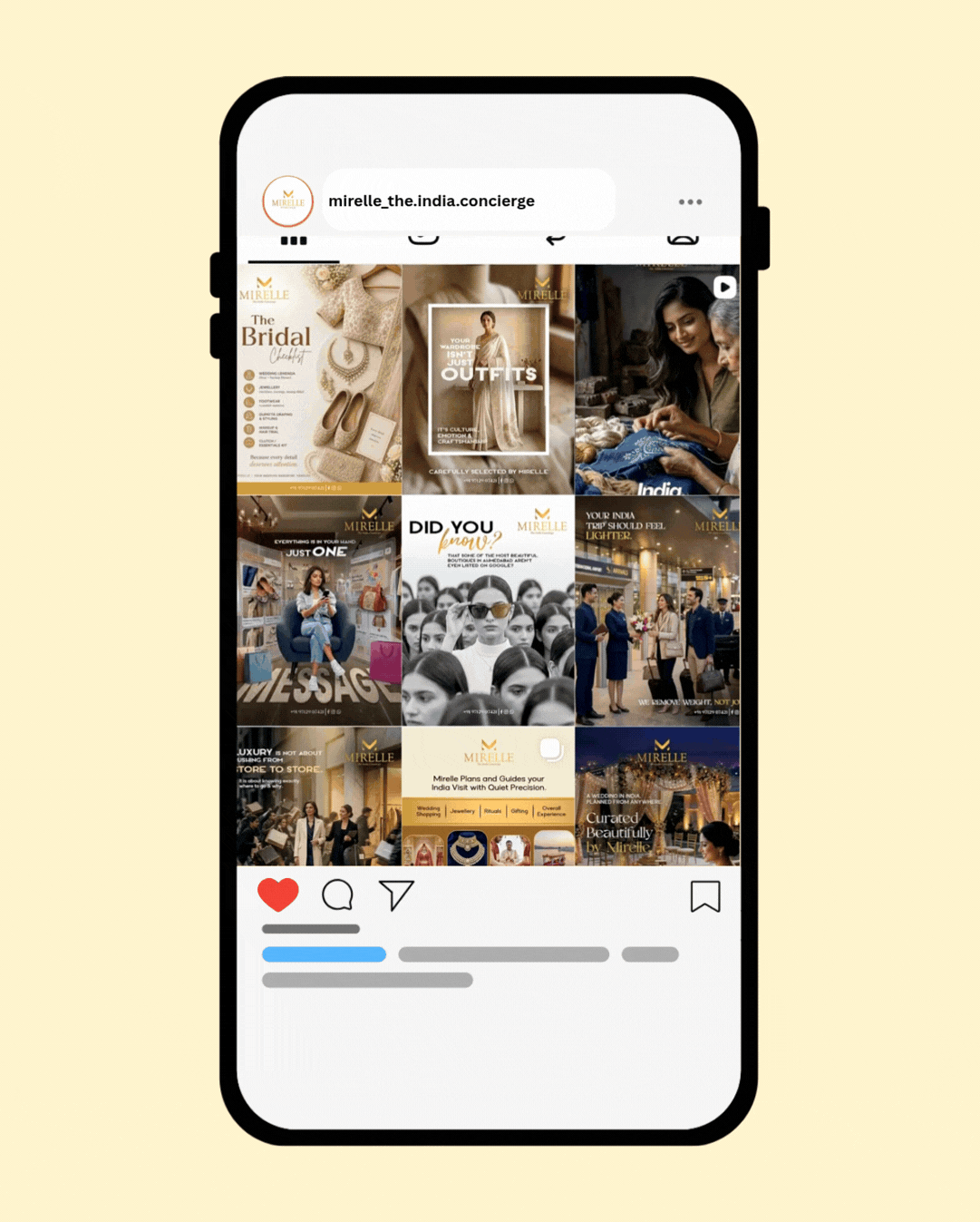 Mirelle — The India Concierge, animated brand showcase
