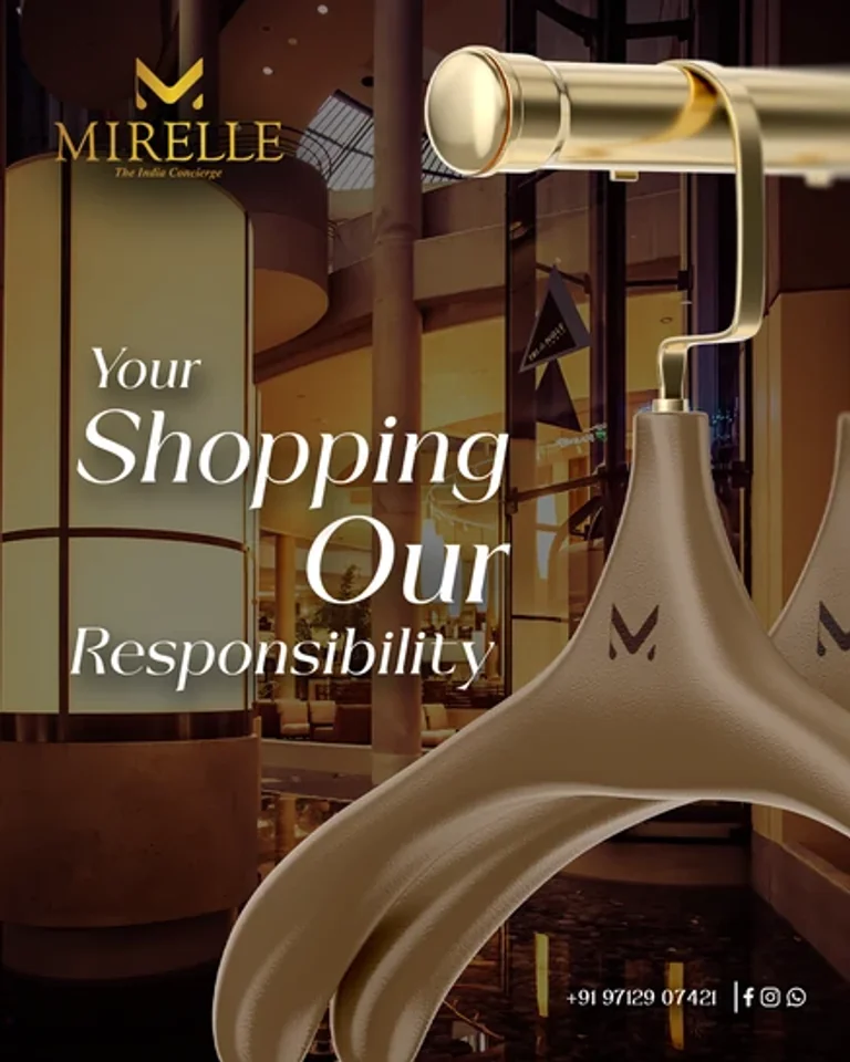 Mirelle folded brochure design with colorful panels