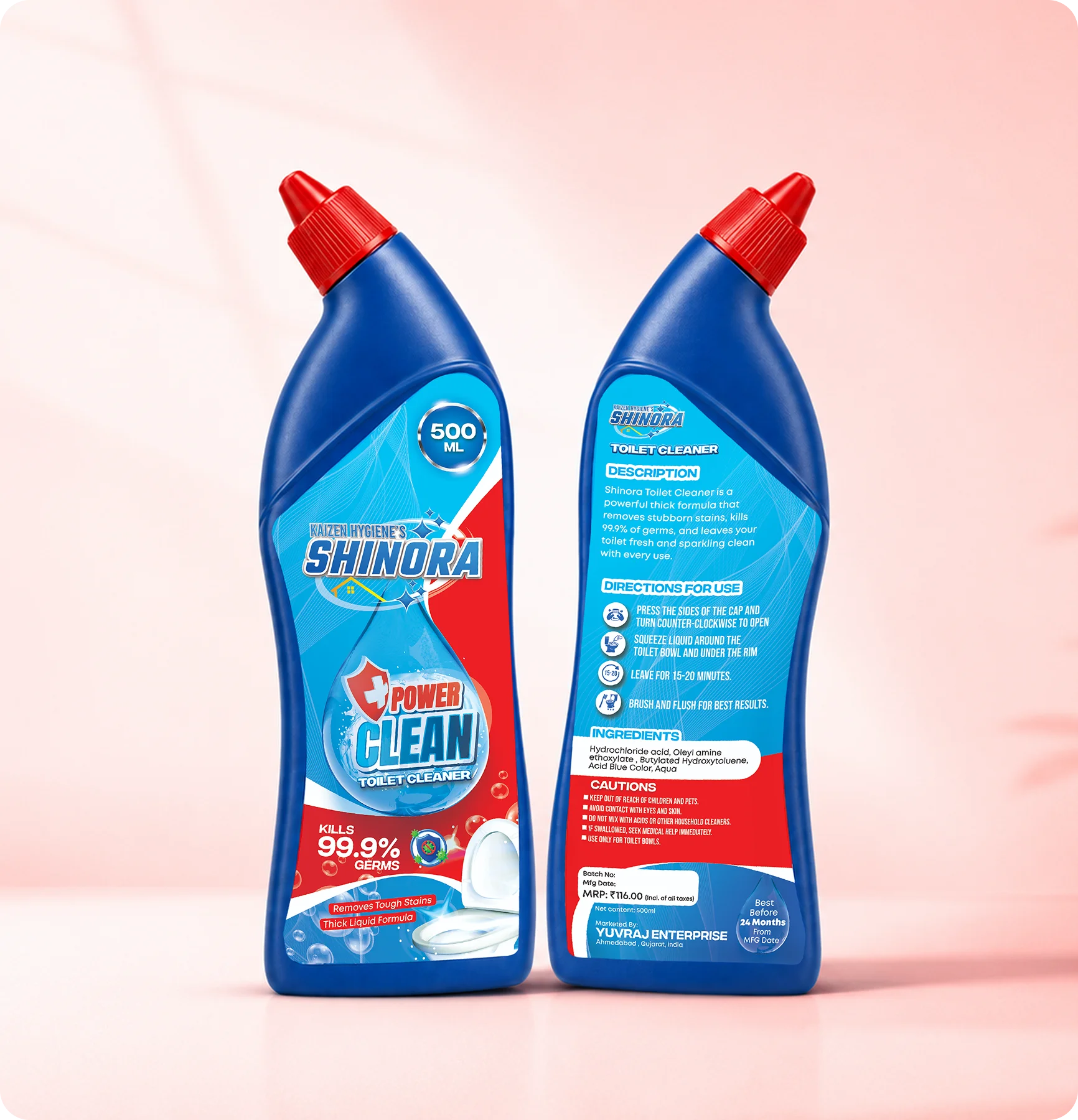 Shinora toilet cleaner packaging design
