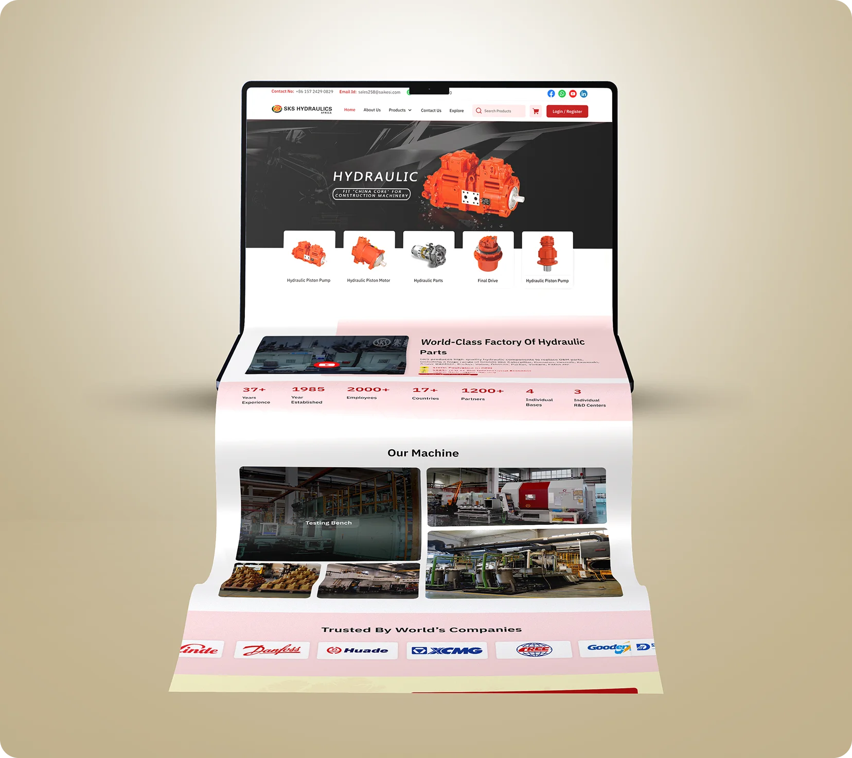 SKS-Hydraulics website page design detail