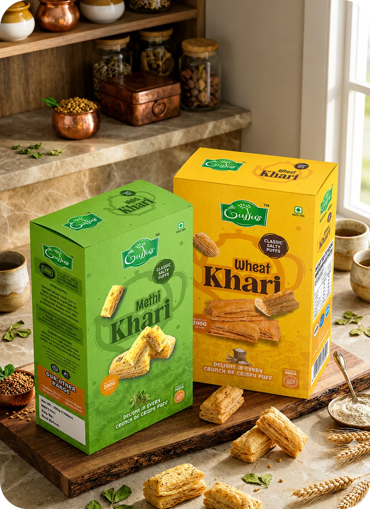 Khari packaging design vertical card