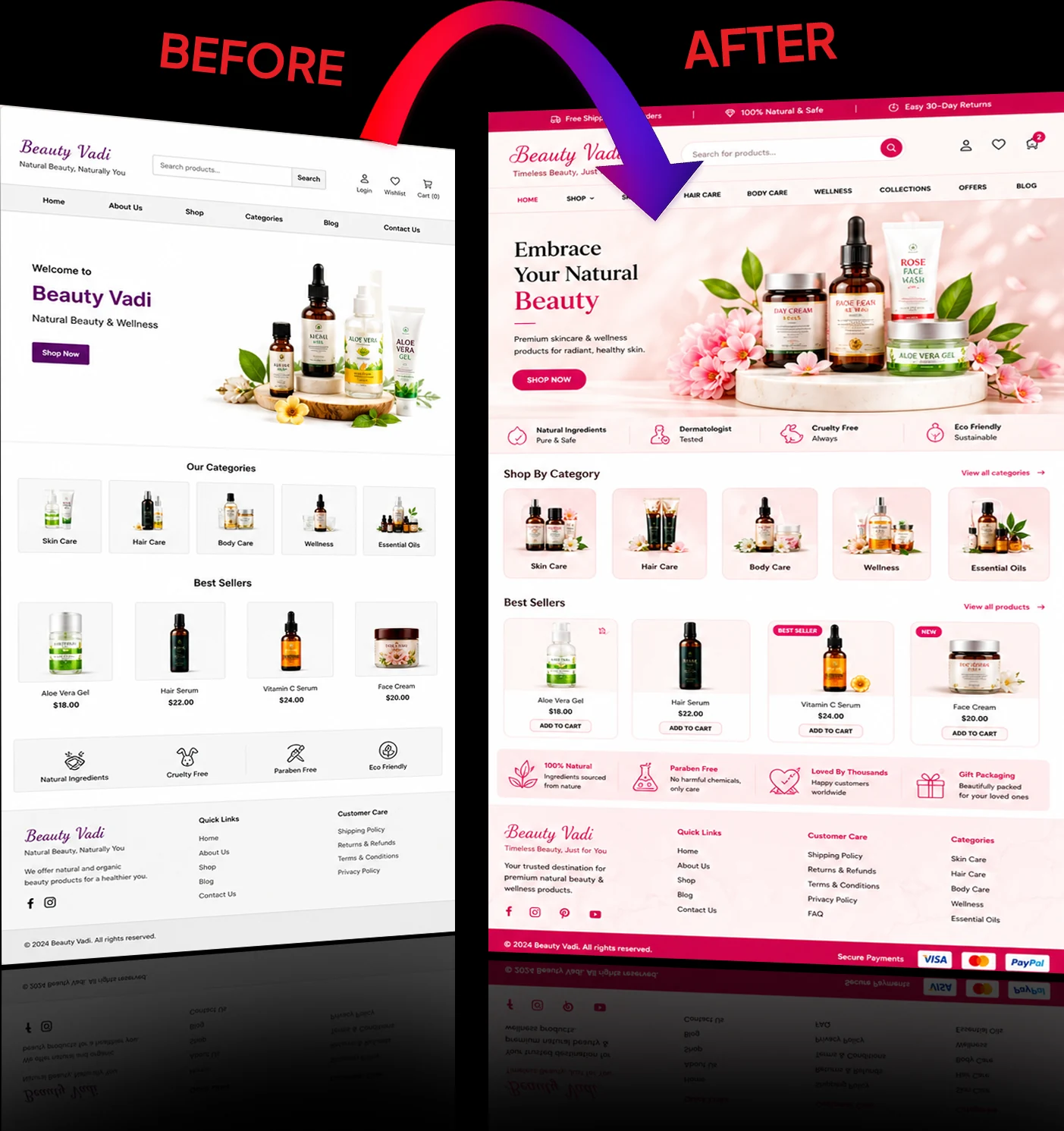 Beauty Website Before and After